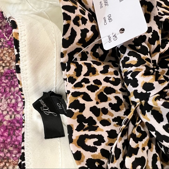 J. Crew Wide Leg Cropped Trouser in Leopard Size 10 - Picture 10 of 13